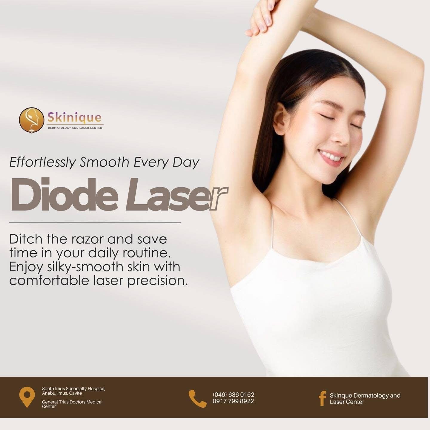 Diode Laser poster: ditch the razor and enjoy silky-smooth skin with comfortable laser precision